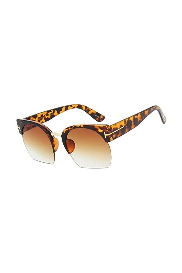 NIUASH Lunettes de Soleil polarisées Dames Semi-sans Monture Lunettes de Soleil Femmes lentille Claire Lunettes de Soleil pou