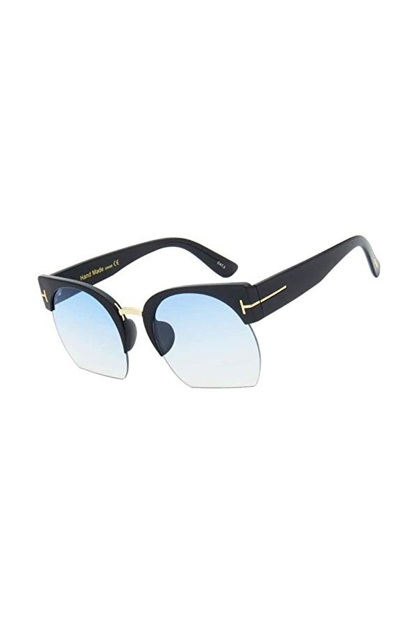 NIUASH Lunettes de Soleil polarisées Dames Semi-sans Monture Lunettes de Soleil Femmes lentille Claire Lunettes de Soleil pou