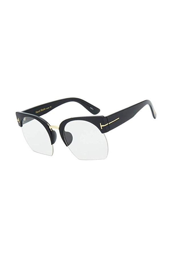 NIUASH Lunettes de Soleil polarisées Dames Semi-sans Monture Lunettes de Soleil Femmes lentille Claire Lunettes de Soleil pou