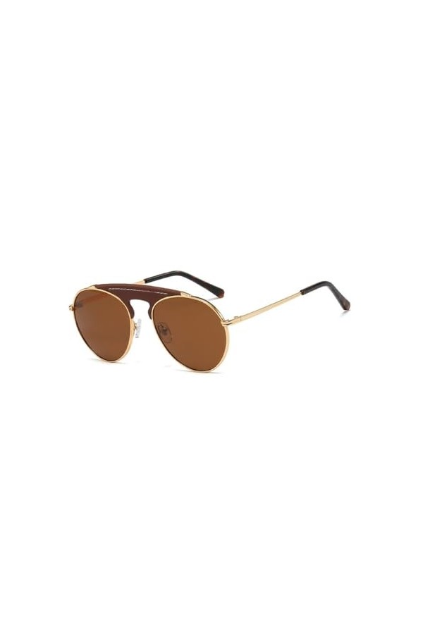 Lunettes de Soleil Rondes Hommes Femmes Nuances UV400 Lunettes Vintage,2,Taille Unique