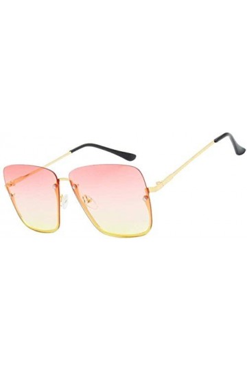 NIUASH Lunettes de Soleil polarisées Lunettes de Soleil surdimensionnées Semi-sans Monture Femmes Mode Grand Miroir Lunettes 
