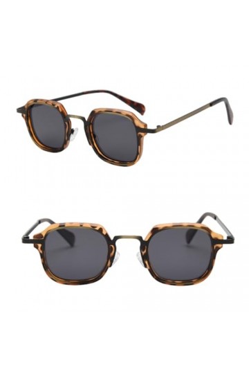 Lunettes de Soleil Vintage Femme polarisées Hommes rétro été Lunettes de Soleil carrées mâles pour Femmes Style punk métal UV