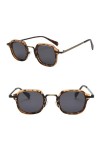 Lunettes de Soleil Vintage Femme polarisées Hommes rétro été Lunettes de Soleil carrées mâles pour Femmes Style punk métal UV