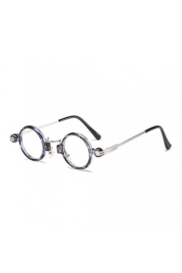 HCHES Vintage rondes petites lunettes de soleil pour hommes lunettes de soleil miroir femmes nuances gothiques femme, C8 Tran