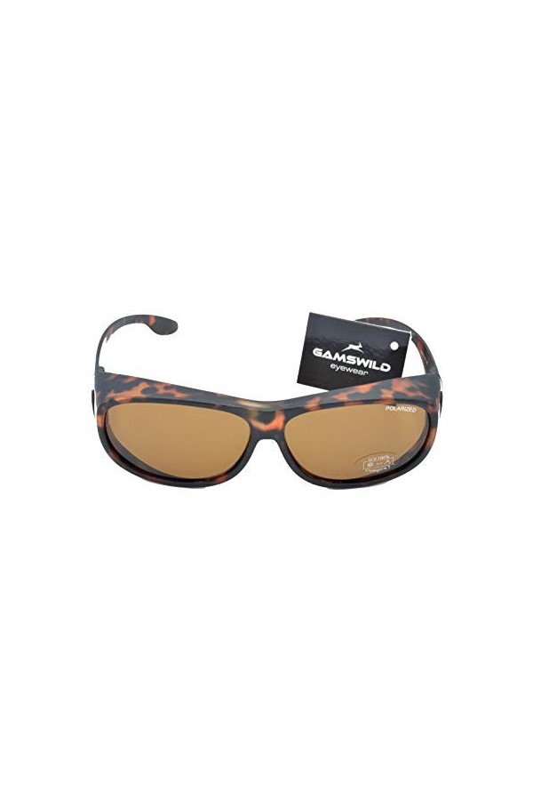Gamswild WS4323 Lunettes de soleil de sport unisexe pour homme et femme Marron Gris Jaune, marron