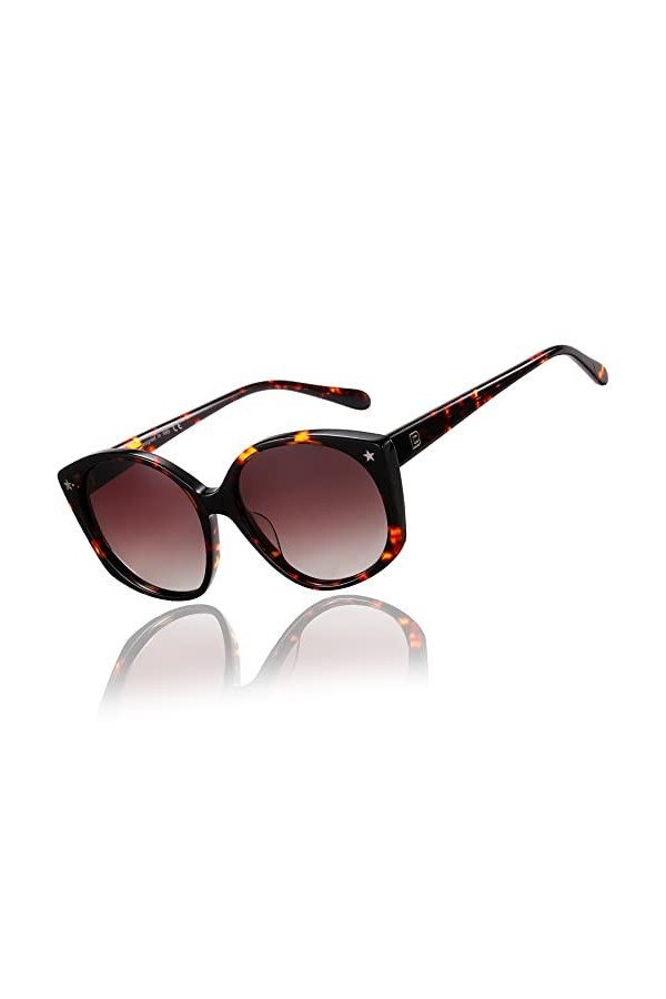 DUCO Lunettes de soleil rétro pour femmes vintage surdimensionnées monture verres polarisés avec dégradé de couleurs tendance