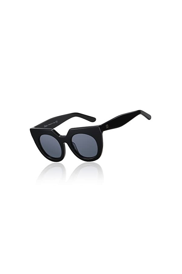 DUCO Lunettes de soleil polarisées tendance surdimensionnées pour femmes Œil de chat Cadre carré Lunettes de soleil vintage U