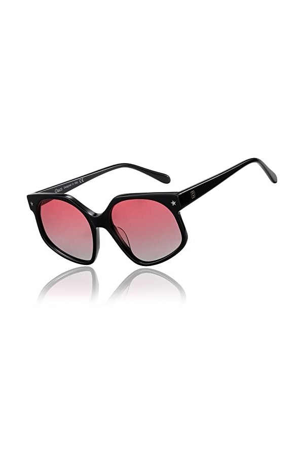 DUCO Lunettes de soleil rétro surdimensionnées carrées polarisées pour femmes hommes couleurs tendance protection UV400 lunet