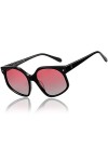 DUCO Lunettes de soleil rétro surdimensionnées carrées polarisées pour femmes hommes couleurs tendance protection UV400 lunet