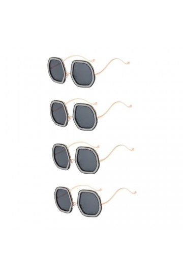 Milisten 4Pcs Lunettes De Soleil Diamant Lunettes De Soleil Surdimensionnées Lunettes De Soleil De Fête De Plage Brillant Lun