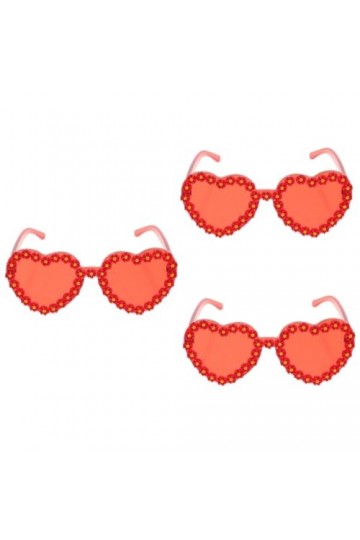 GALPADA 3 Pièces Lunettes De Soleil Coeur Lunettes De Soleil Marguerite Rétro Lunettes De Mode Pour Femmes Lunettes De Soleil