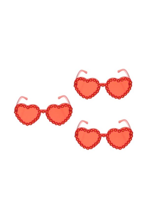 GALPADA 3 Pièces Lunettes De Soleil Coeur Lunettes De Soleil Marguerite Rétro Lunettes De Mode Pour Femmes Lunettes De Soleil