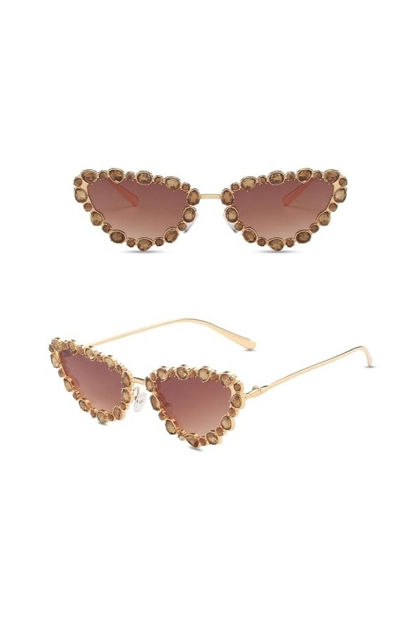 HPIRME Lunettes de soleil femmes œil de chat lunettes de soleil rétro pour femmes nuances vintage femme noir, 5, taille uniqu