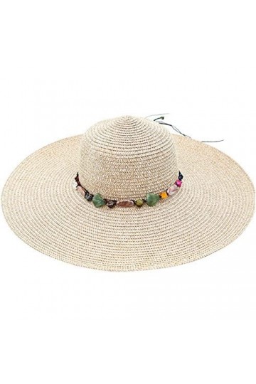 Lanzom Chapeau de paille pliable à large bord pour femme UPF 50+, 09A-Rose, taille unique