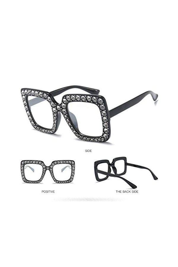 NIUASH Lunettes de Soleil polarisées Lunettes de Soleil Femmes carrées surdimensionnées Vintage Lunettes de Soleil Grand Cadr