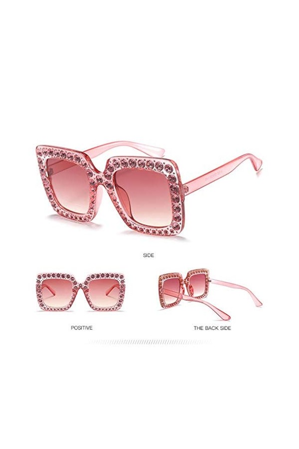 NIUASH Lunettes de Soleil polarisées Lunettes de Soleil Femmes carrées surdimensionnées Vintage Lunettes de Soleil Grand Cadr