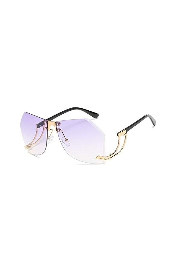 ANICHE Lunettes de Soleil pour Femmes, Mode irrégulière Frameless Lunettes de Soleil dégradé Shades Femmes en Alliage Lunette
