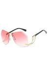 ANICHE Lunettes de Soleil pour Femmes, Mode irrégulière Frameless Lunettes de Soleil dégradé Shades Femmes en Alliage Lunette