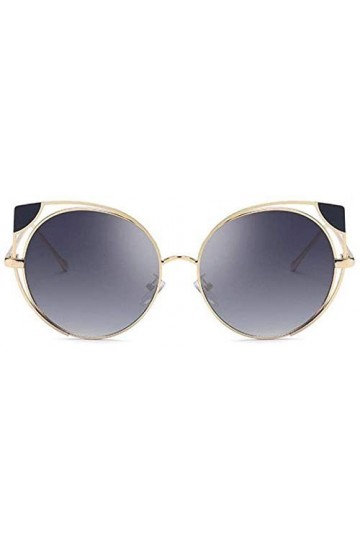 NIUASH Lunettes de Soleil polarisées Lunettes de Soleil Oeil de Chat Noir Mode Femmes Lunettes de Soleil Rondes Femme à la Mo