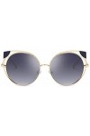 NIUASH Lunettes de Soleil polarisées Lunettes de Soleil Oeil de Chat Noir Mode Femmes Lunettes de Soleil Rondes Femme à la Mo