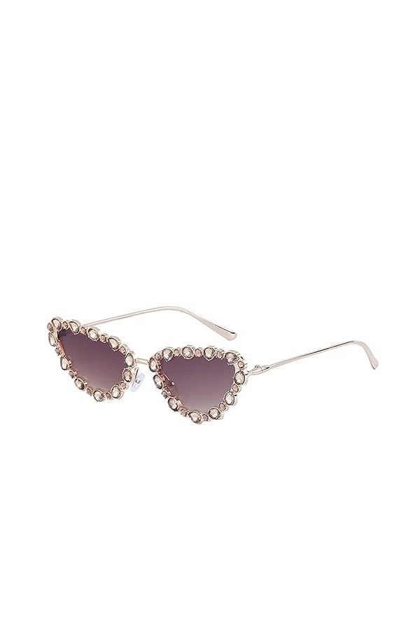 MUTYNE Lunettes de soleil yeux de chat brillant en cristal de luxe pour femmes Vintage mode lunettes de soleil Sexy femmes nu