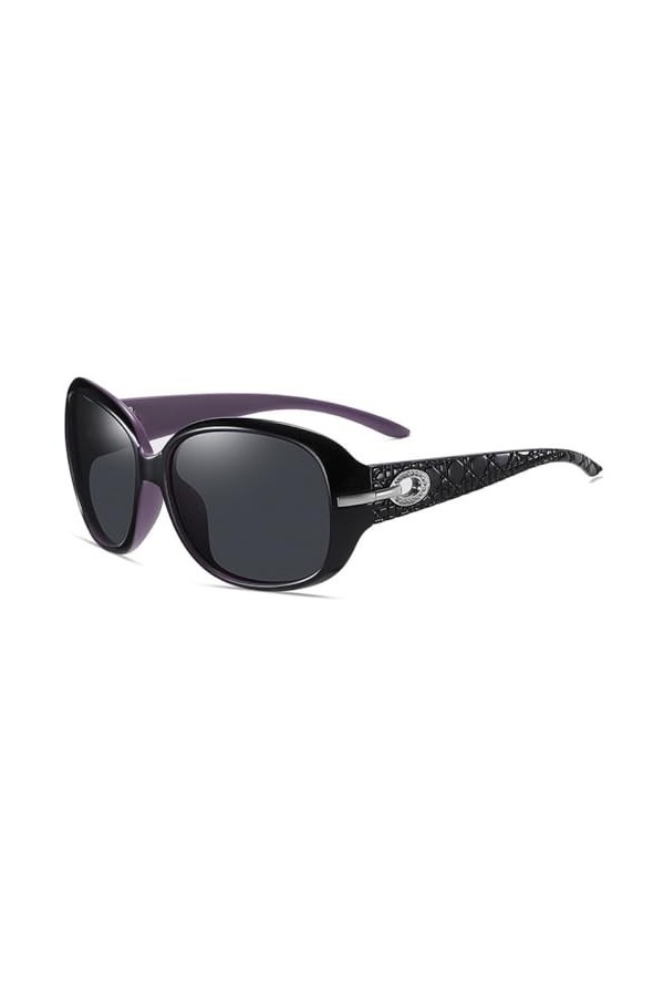 SONISA Lunettes de soleil polarisées pour femmes, verres de soleil classiques à grande monture, Vintage 2023, violet