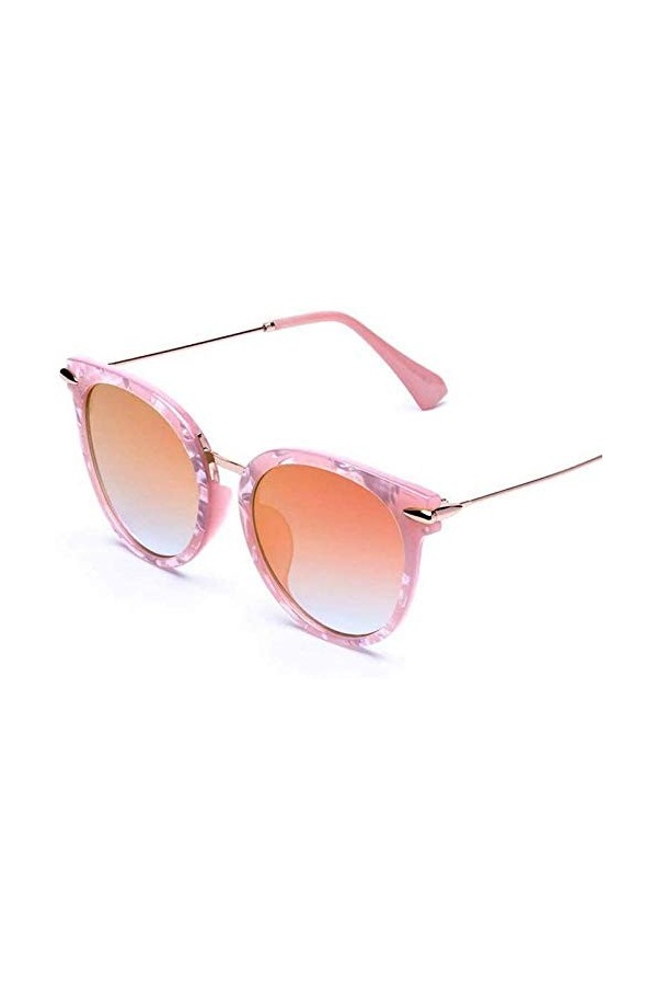 NIUASH Lunettes de Soleil polarisées Lunettes de Soleil Oeil de Chat Femmes Noir Rose Cadre Plat Lunettes revêtement Vintage 