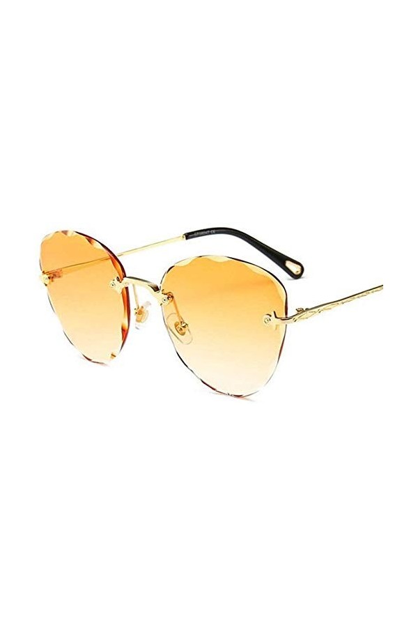 NIUASH Lunettes de Soleil polarisées Rétro Lunettes de Soleil Oeil de Chat Coupe féminine sans Cadre Lunettes de Soleil Vinta