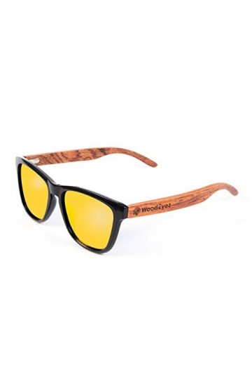 WoodEyez Lunettes de soleil en bois avec monture en bois pour homme et femme verres polarisés avec protection UV 400 catégor