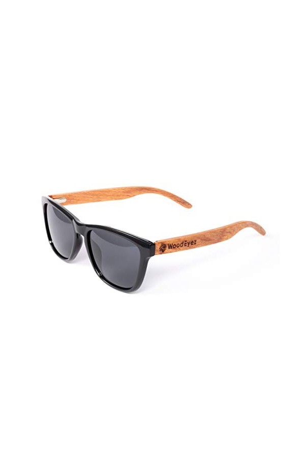 WoodEyez Lunettes de soleil en bois avec monture en bois pour homme et femme verres polarisés avec protection UV 400 catégor