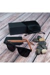 WoodEyez Lunettes de soleil en bois avec monture en bois pour homme et femme verres polarisés avec protection UV 400 catégor