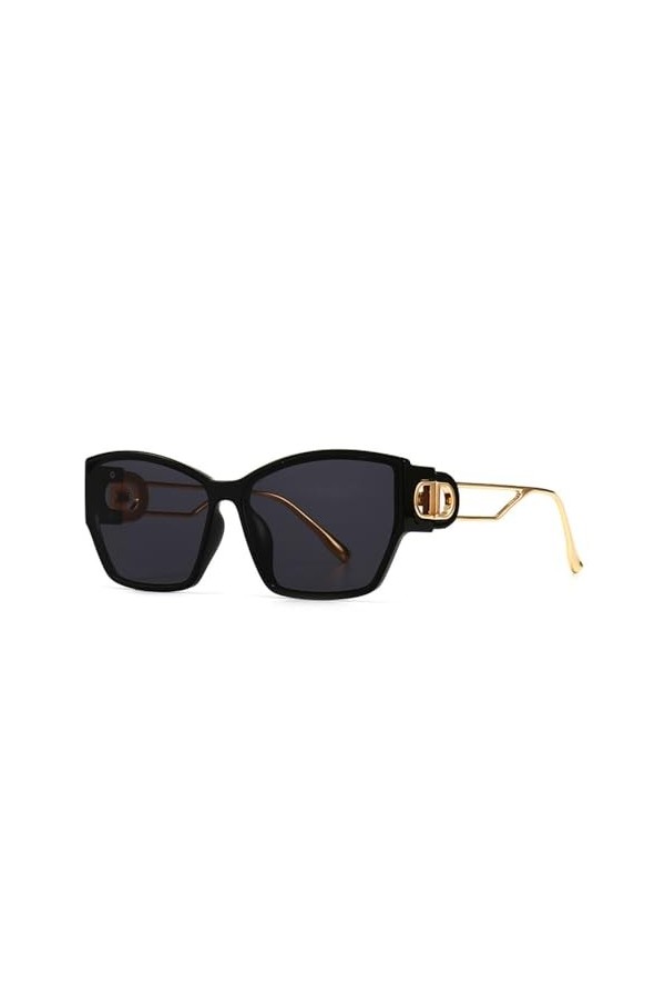 Oeil de Chat Femmes Lunettes de Soleil Vintage Lunettes de Soleil Femme Léopard Nuances UV400,02, Taille Unique