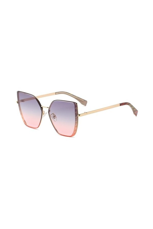 HPIRME Lunettes de Soleil Oeil de Chat Femmes Lunettes de Soleil Vintage Petit Cadre Lunettes Dames UV400, C6, Taille Unique