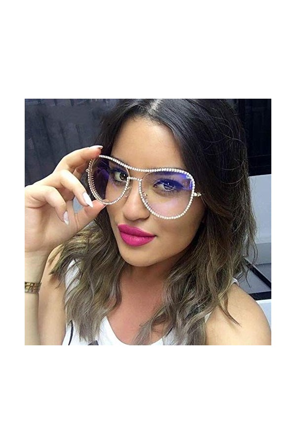 NIUASH Lunettes de Soleil polarisées Lunettes de Soleil Femmes Cadre en cuivre décoratif lentille Miroir Double Pont Lunettes