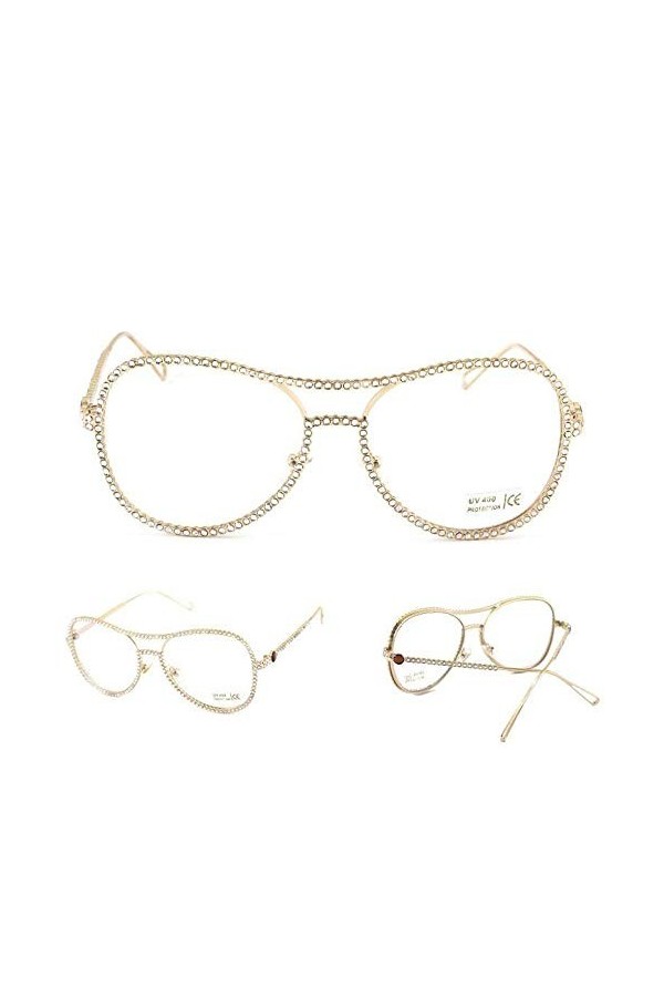 NIUASH Lunettes de Soleil polarisées Lunettes de Soleil Femmes Cadre en cuivre décoratif lentille Miroir Double Pont Lunettes