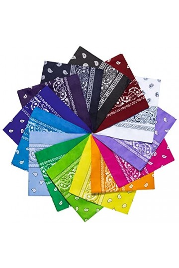 YHmall Bandanas Foulards Hommes Femmes Bandana Cheveux Femme 6/10/12/14Couleurs 100% paisley Foulard fichu Multifonction Colo