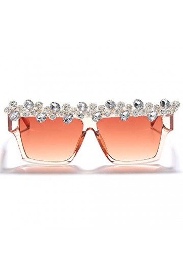 HCHES Lunettes de soleil carrées diamant femmes lunettes de soleil strass hommes lunettes de soleil punk une pièce, 6, taille