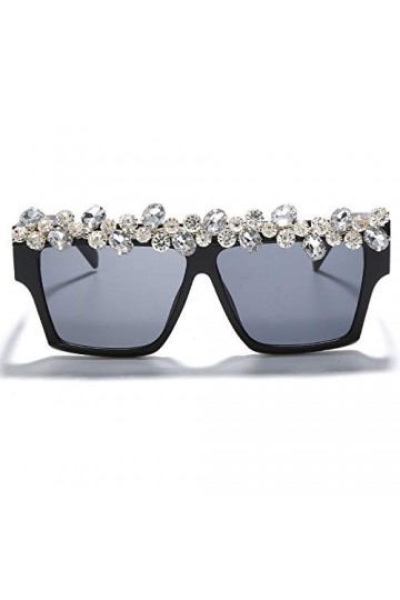 HCHES Lunettes de soleil carrées diamant femmes lunettes de soleil strass hommes lunettes de soleil punk une pièce, 4, taille