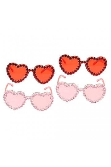 BESTonZON 4 Pièces Lunettes De Soleil Lunettes Accessoires Méchants Lunettes Coeur Damour Lunettes De Soleil De Quai Pour Fe