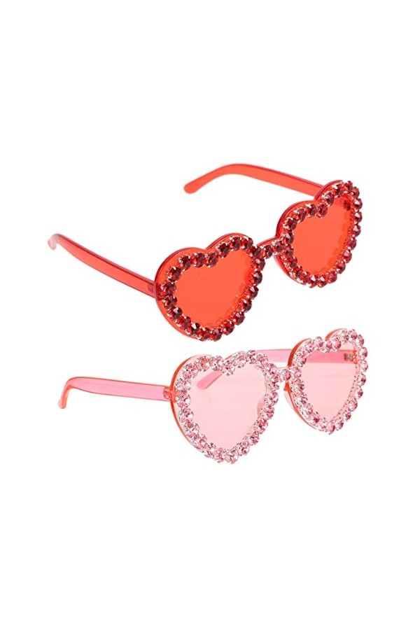 BESTonZON 4 Pièces Lunettes De Soleil Lunettes Accessoires Méchants Lunettes Coeur Damour Lunettes De Soleil De Quai Pour Fe