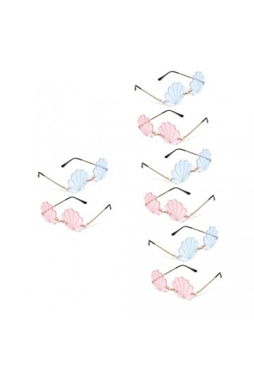CALLARON 8 Paires Des Lunettes De Soleil Lunettes De Soleil En Forme De Coquillage Lunettes De Soleil En Forme De Coquille Lu