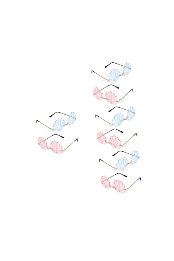 CALLARON 8 Paires Des Lunettes De Soleil Lunettes De Soleil En Forme De Coquillage Lunettes De Soleil En Forme De Coquille Lu