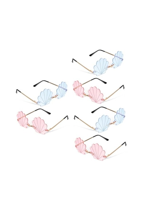 CALLARON 8 Paires Des Lunettes De Soleil Lunettes De Soleil En Forme De Coquillage Lunettes De Soleil En Forme De Coquille Lu