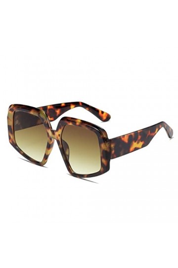 HPIRME Lunettes de soleil carrées œil de chat couleur bonbon irrégulières pour femmes lunettes de soleil bleu orange dégradé 