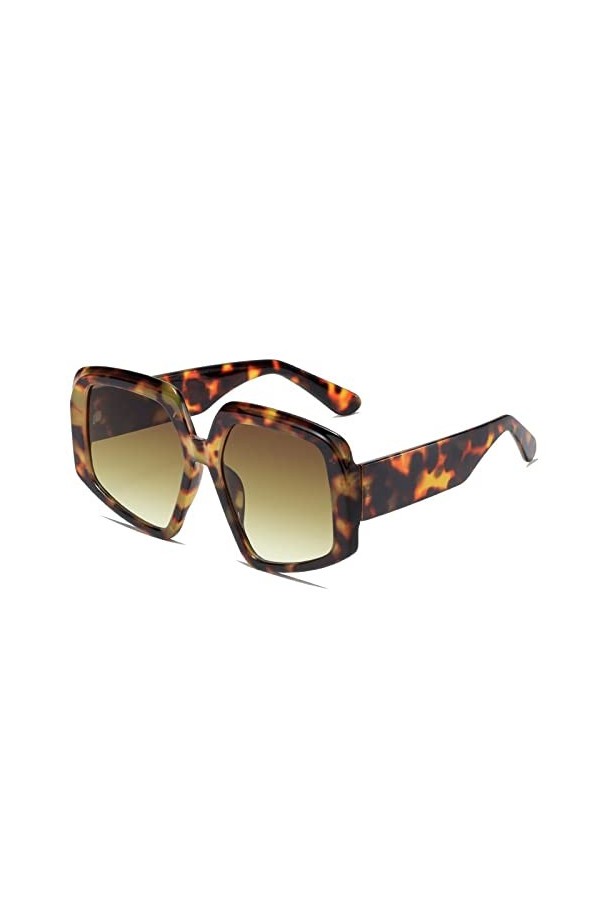 HPIRME Lunettes de soleil carrées œil de chat couleur bonbon irrégulières pour femmes lunettes de soleil bleu orange dégradé 