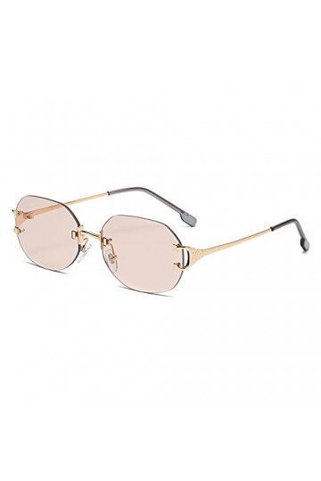 KUELXV Lunettes de soleil Lunettes de soleil rétro sans monture femmes Vintage hommes lunettes de soleil sans cadre UV400 con