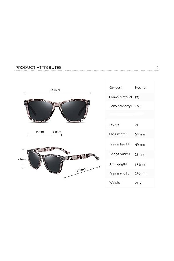 Femmes Lunettes de soleil polarisées Lunettes de vue carrées Cadres Hommes Lunettes de soleil Bohème Camping Plage Sports Vis