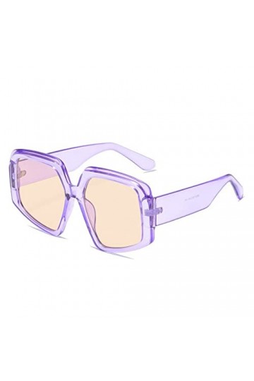 HPIRME Lunettes de soleil carrées œil de chat couleur bonbon irrégulières pour femmes lunettes de soleil bleu orange dégradé 
