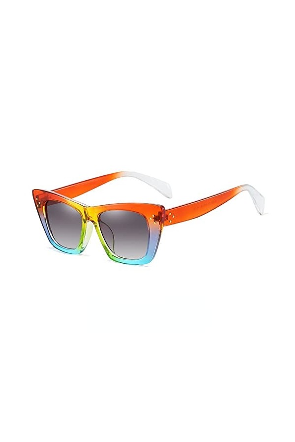 HPIRME Lunettes de soleil œil de chat femmes lunettes rétro léopard lunettes de soleil UV400 lunettes de soleil dégradé de ve