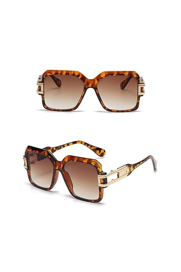 HPIRME Lunettes de soleil carrées surdimensionnées hommes femmes couleur bonbon dégradé lunettes de soleil nuances lunettes, 